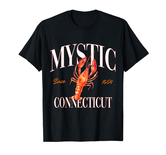 Mystic Connecticut Est. 1654 Lobster Souvenir Vintage Retro T-Shirt