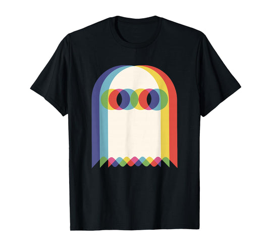 Threadrock Vaporwave Psychedelic Ghost Retro Halloween Techno EDM Unisex T-Shirt - Black, Small