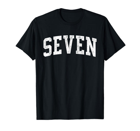 Seven Minimalist 7th Birthday Design 7-Year-Old T-Shirt
