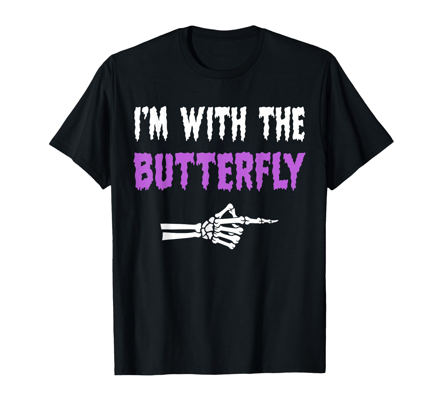 I'm With Butterfly Party Matching Couples Halloween Costume T-Shirt