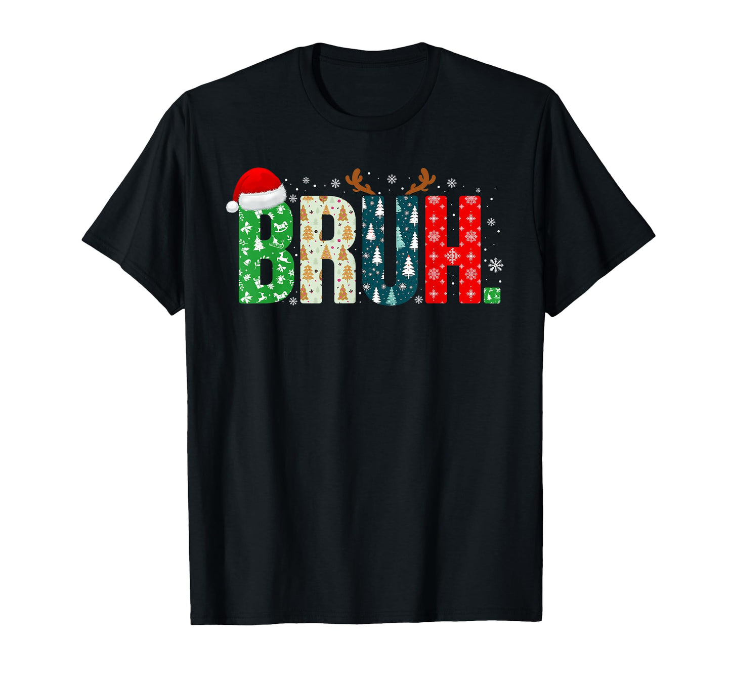 Bruh Christmas Boys Teens Kids Funny Christmas Xmas Pajamas T-Shirt