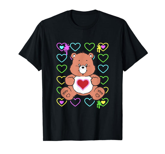 Care Bears Tenderheart Bear Color Pop Graffiti Hearts T-Shirt