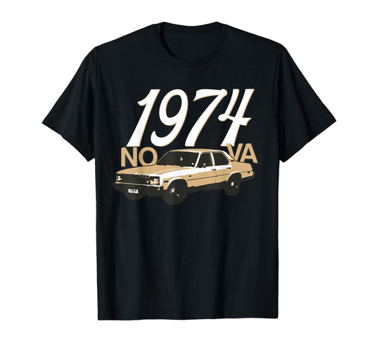 1974 74 Chevys Nova 2 Classic Car Old School Muscle Car T-Shirt