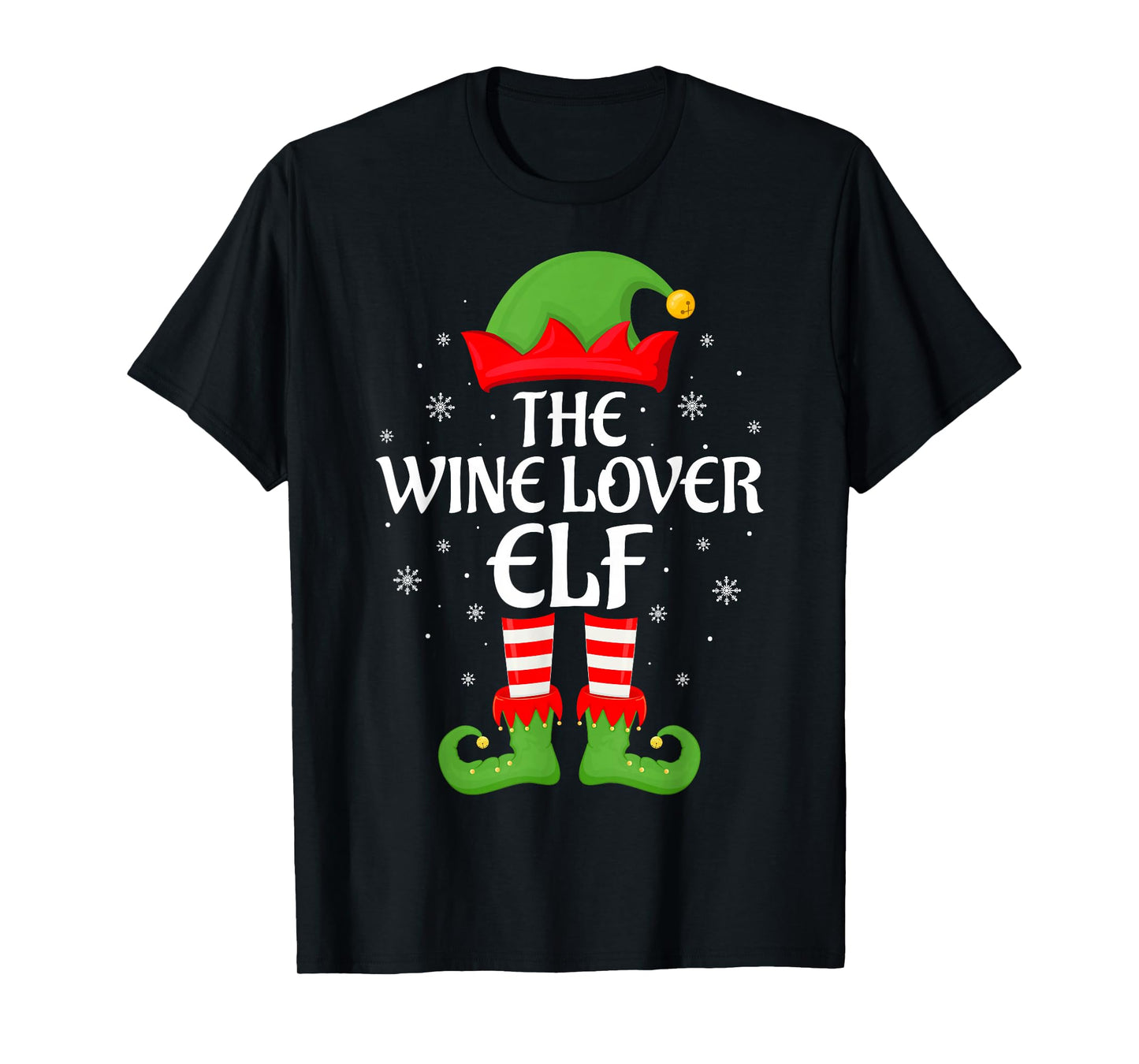 Wine Lover Elf Xmas Family Matching Elf Squad Christmas T-Shirt