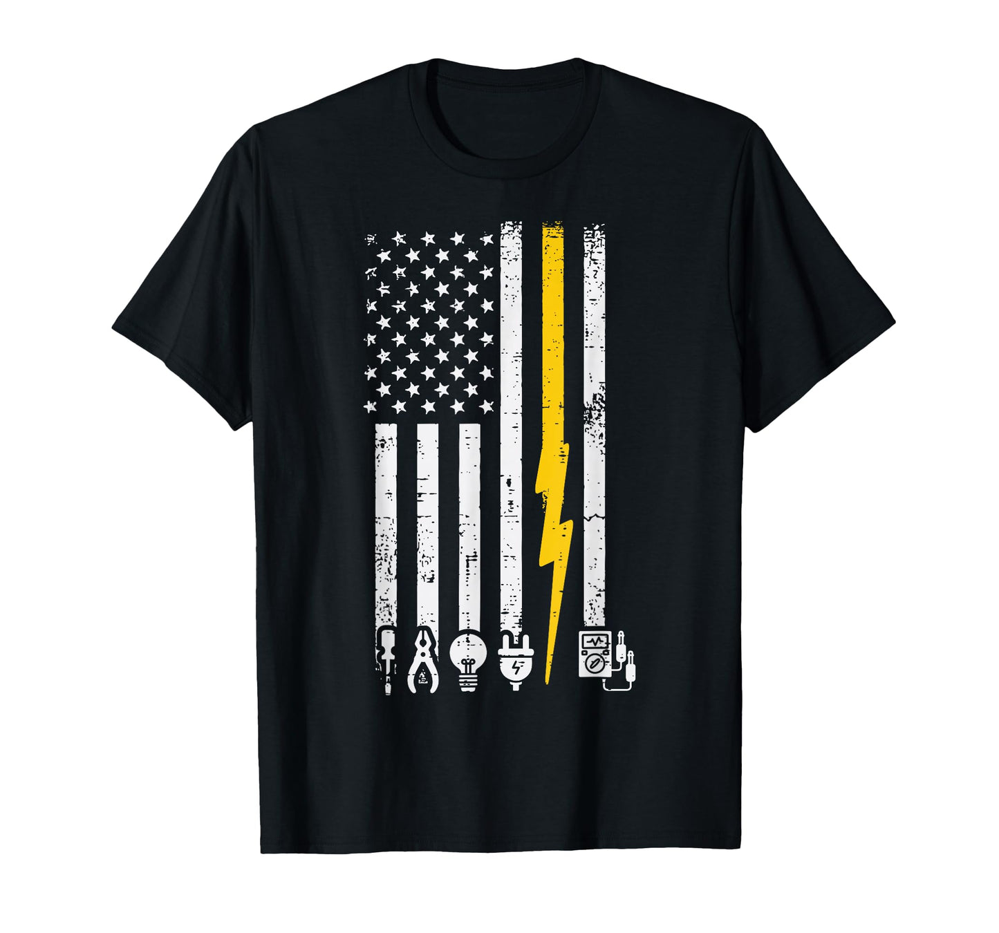 Electrician Icons US Flag Electrical Patriotic Men Women Kid T-Shirt
