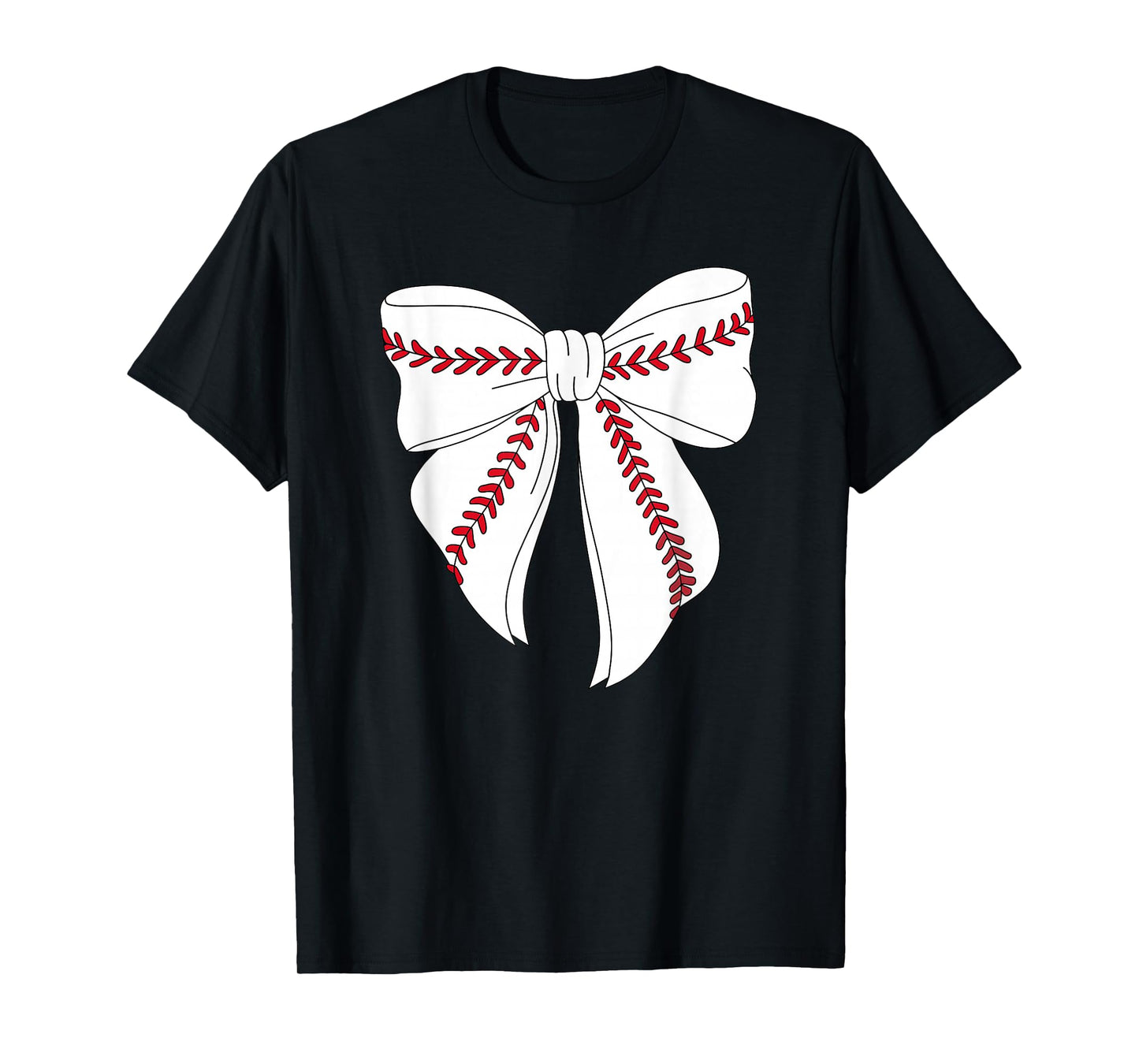 Cute Baseball Coquette Bow For Women Girls Baseball Mom Mama T-Shirt