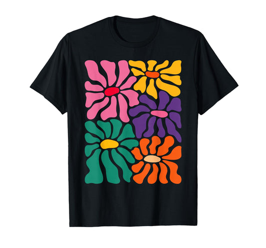 Vintage Color Flower, Retro Minimalist, 70s Flower Power T-Shirt