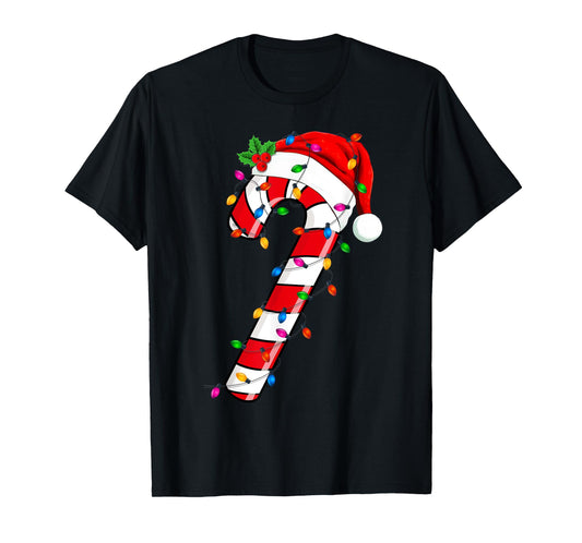 Christmas Candy Cane Santa Xmas Kids Toddler Youth Women Men T-Shirt