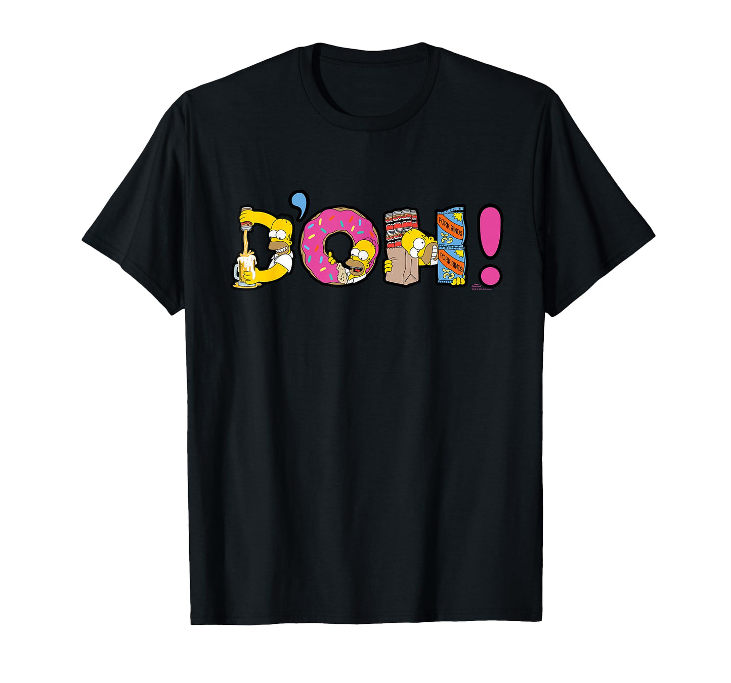 The Simpsons Homer Simpson Beer and Donuts Letters D’OH! T-Shirt