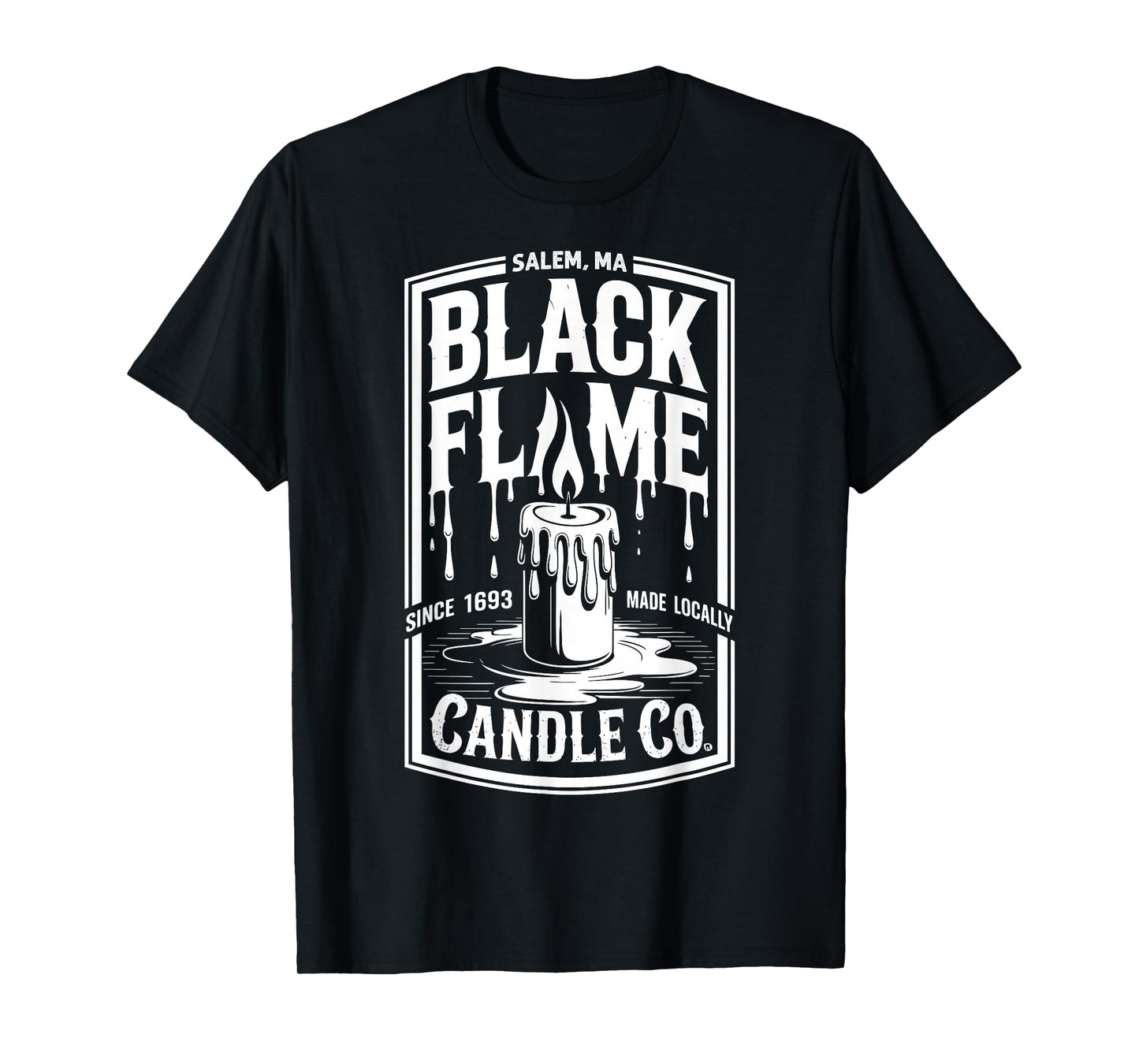 Black Flame Candle Co Company Funny Halloween Witch T-Shirt