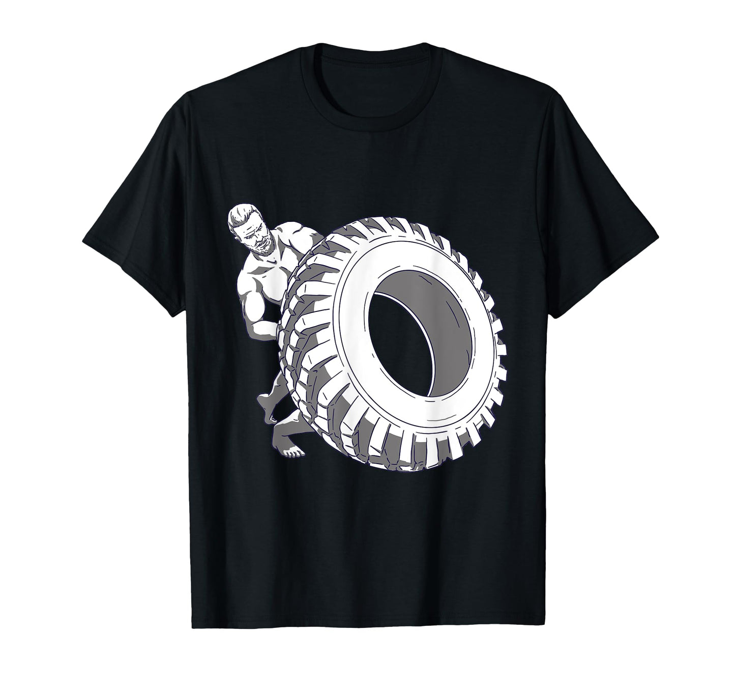 Man With Tyres For Strength Sports T-Shirt