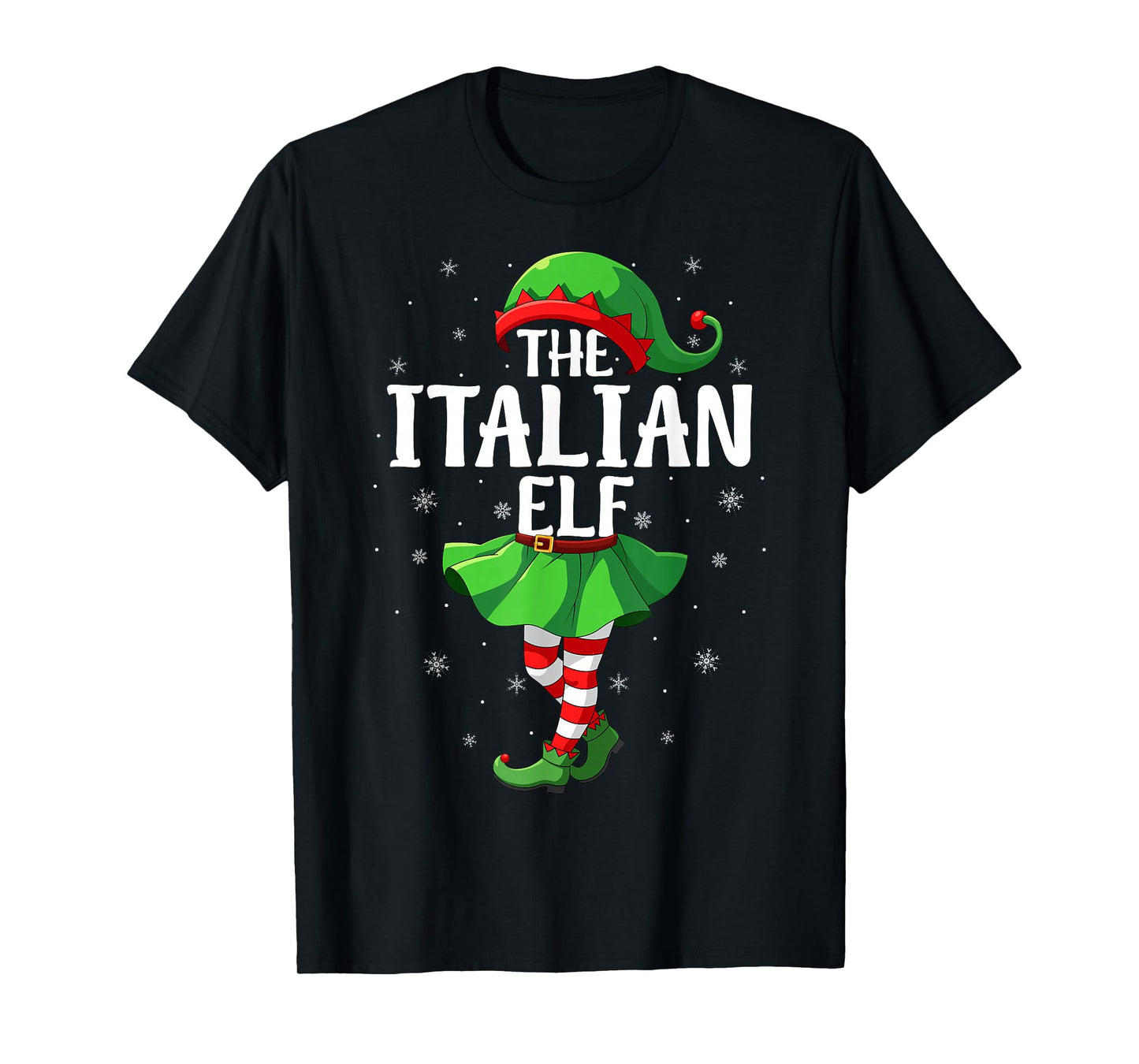 Italian Elf Christmas Girls Women Elf Squad Xmas Family T-Shirt