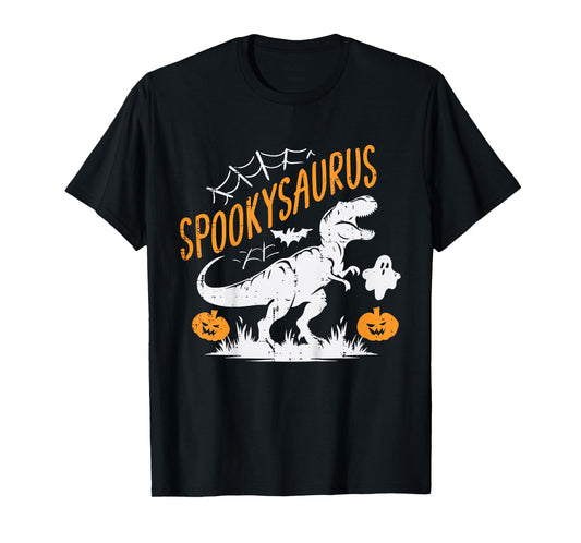 Kids Spookysaurus Dinosaur Dino Ghost Halloween Toddler Boys Kids T-Shirt