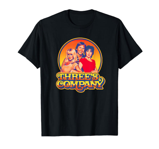 Three's Company 1980's Sunset Retro Jack Jan & Chrissy T-Shirt