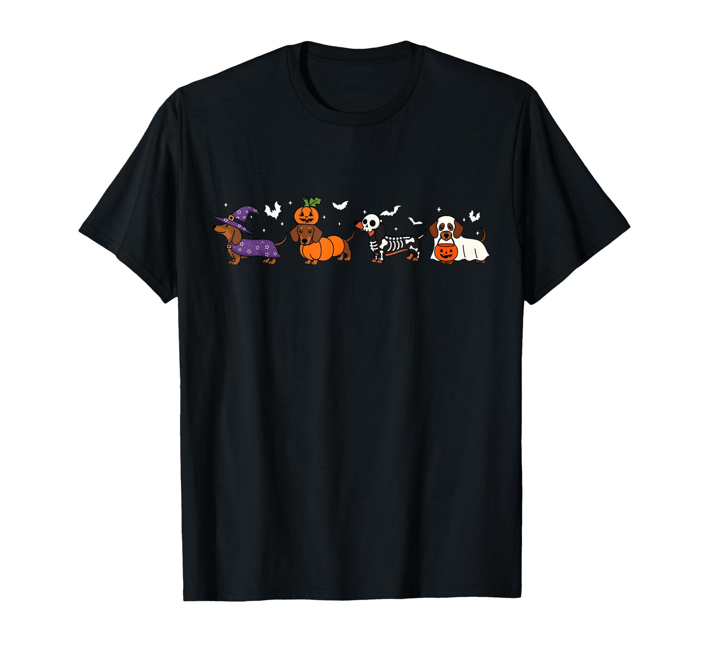 Weiner Dog Witch Happy Halloween Cute Halloween Dachshund T-Shirt