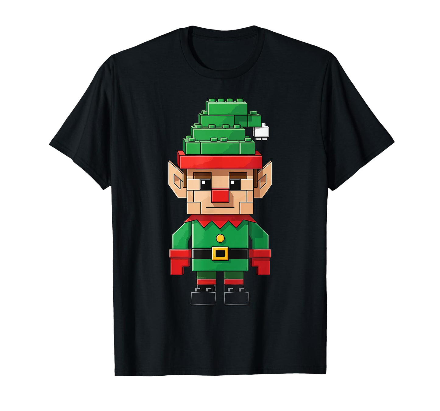 Block Building Builder Brick Master Builder Christmas Elf T-Shirt