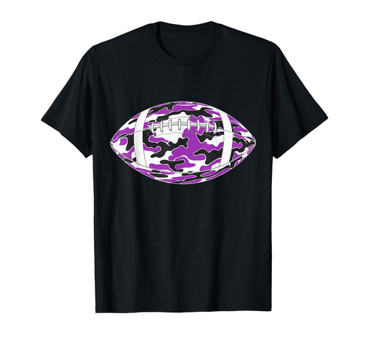Purple Camouflage American Football T-Shirt