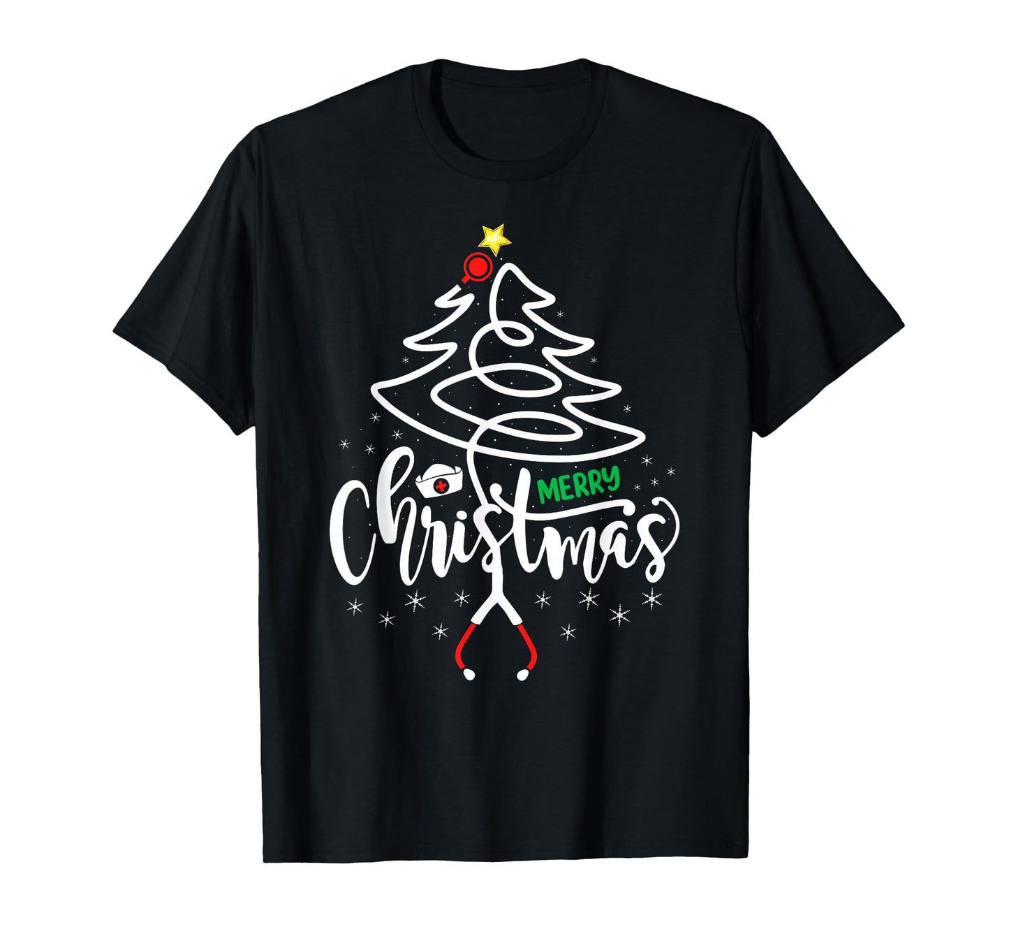 Nurse Christmas Crew Nursing Nurse Stethoscope Xmas Tree T-Shirt