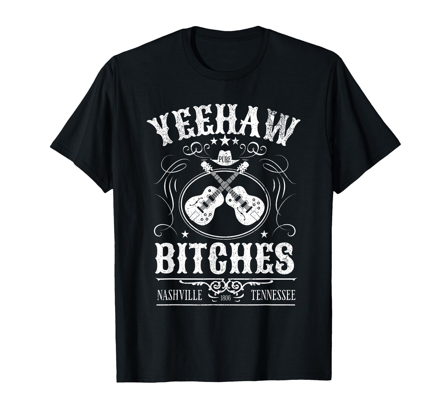 Yeehaw Bitches Funny Country Music Concert Nashville Vintage T-Shirt