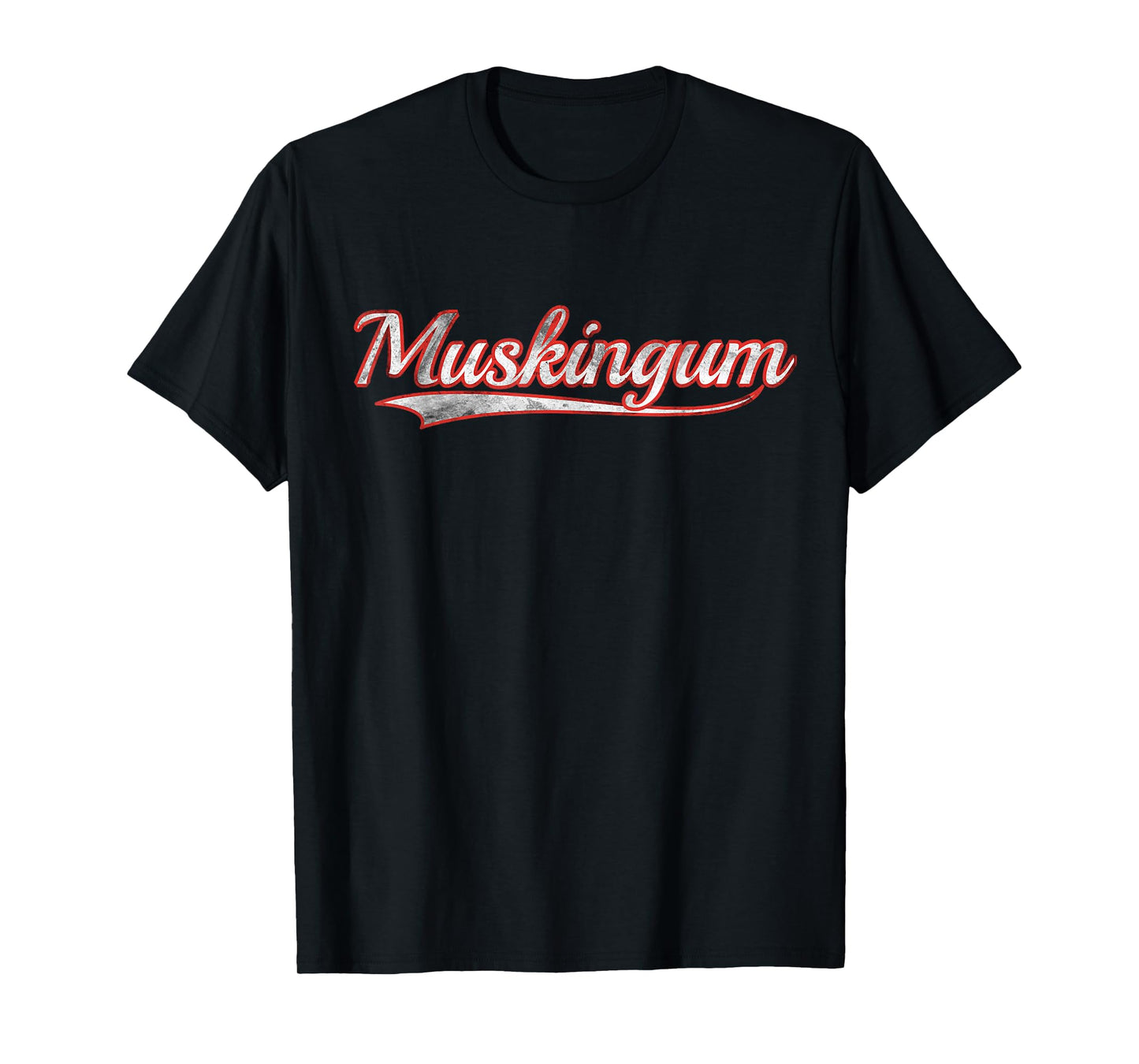 Muskingum Vintage Varsity Distressed Throwback Style T-Shirt