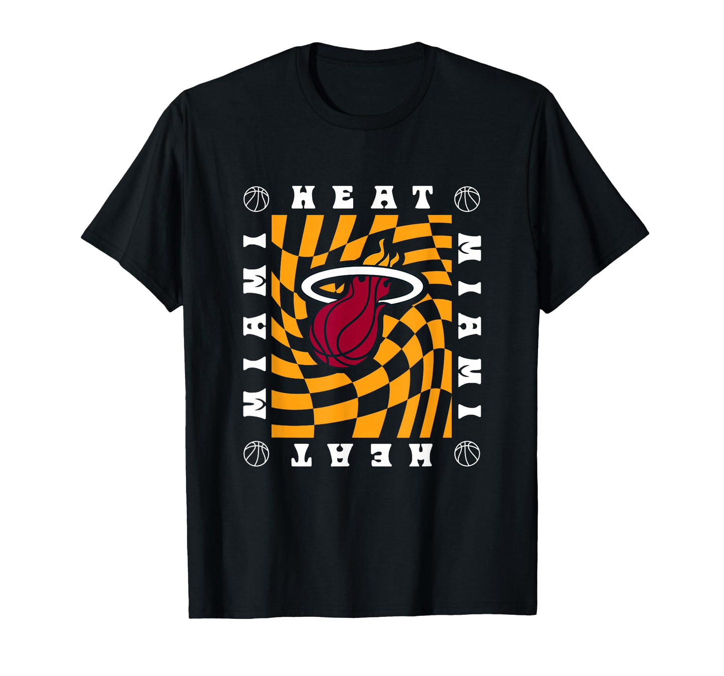 NBA Miami Heat Retro Checkerboard Wave T-Shirt