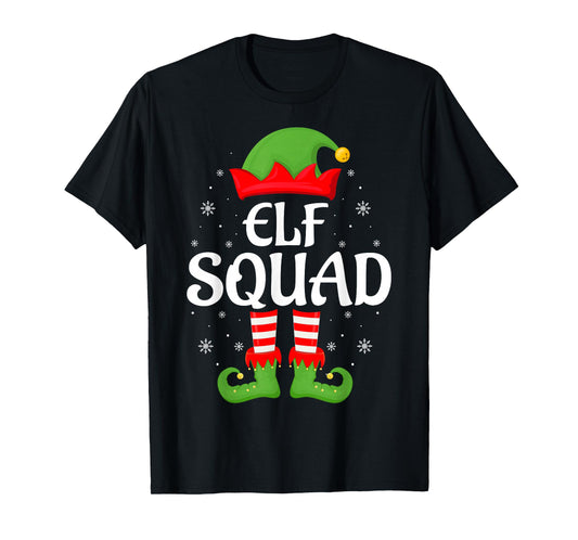 Elf Squad Christmas Pajamas Matching Family Group Elf Xmas T-Shirt