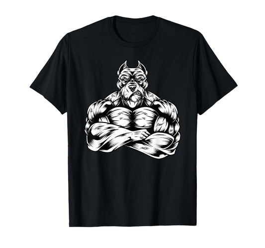 Muscles Pitbull dog lover workout Gym Fitness powerlifter T-Shirt