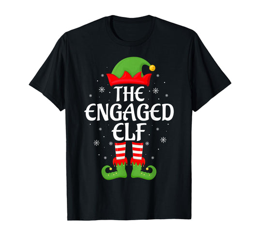 Engaged Elf Xmas Family Matching Elf Squad Christmas T-Shirt