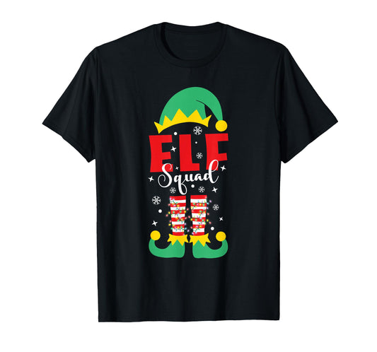 Elf Family Christmas Matching Pajamas Funny Xmas Elf Squad T-Shirt