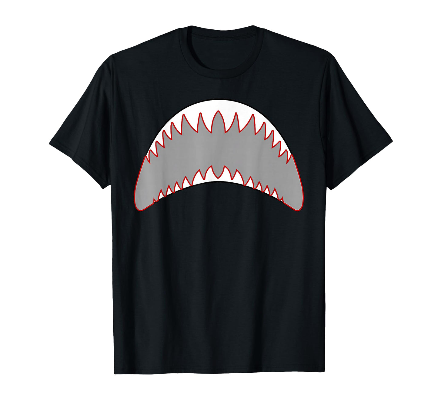 Shark Mouth Jaw Lazy Easy Costume For Halloween Party T-Shirt