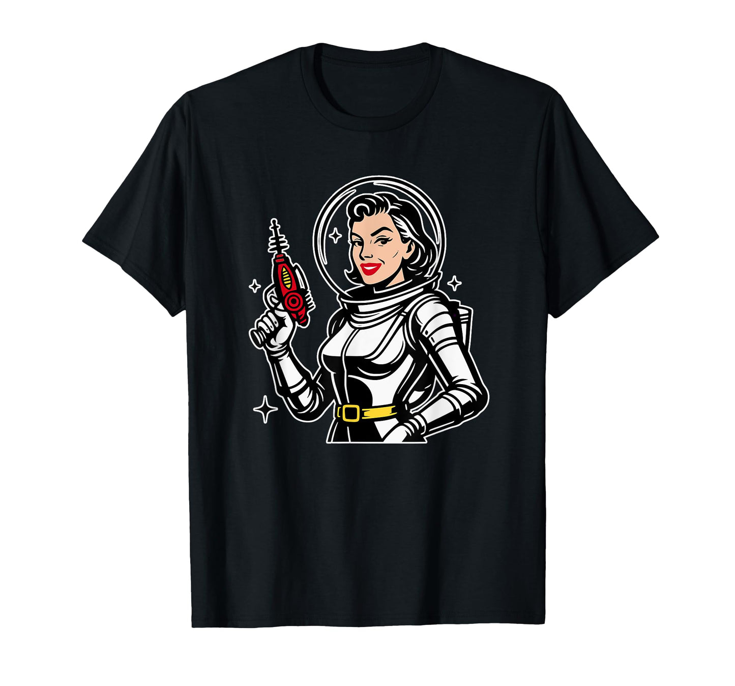Retro Space Babe Vintage Raygun Astronaut Pinup T-Shirt