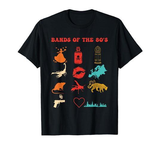 Bands Of The 80's Retro Vintage Design T-Shirt