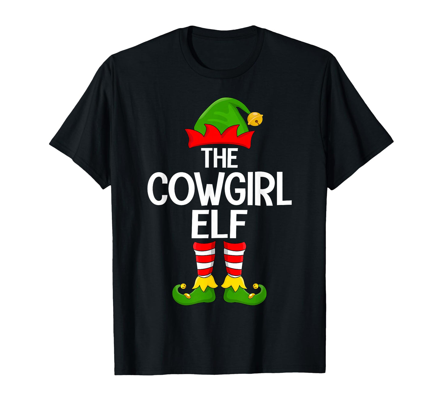 Cowgirl Elf Xmas Matching Family Elf Squad Christmas T-Shirt