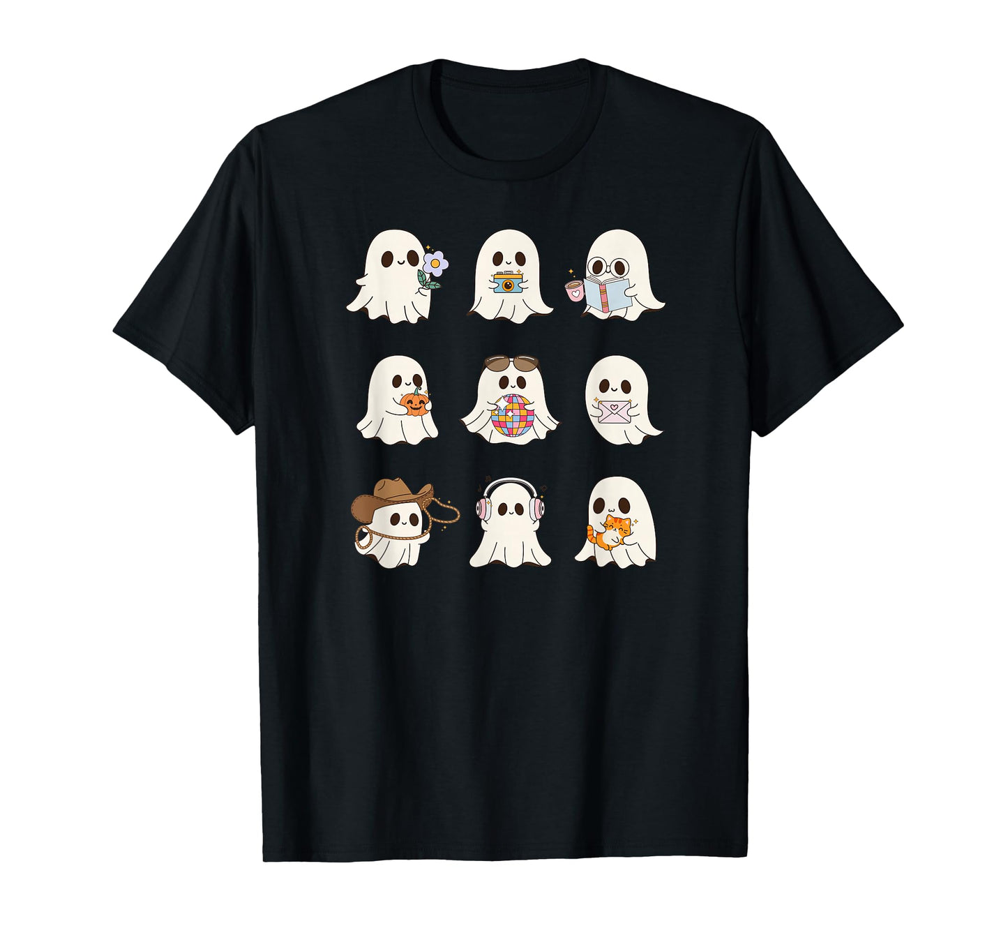 Ghost Spooky Design Witch Season Fall Vibes Cozy Cute T-Shirt