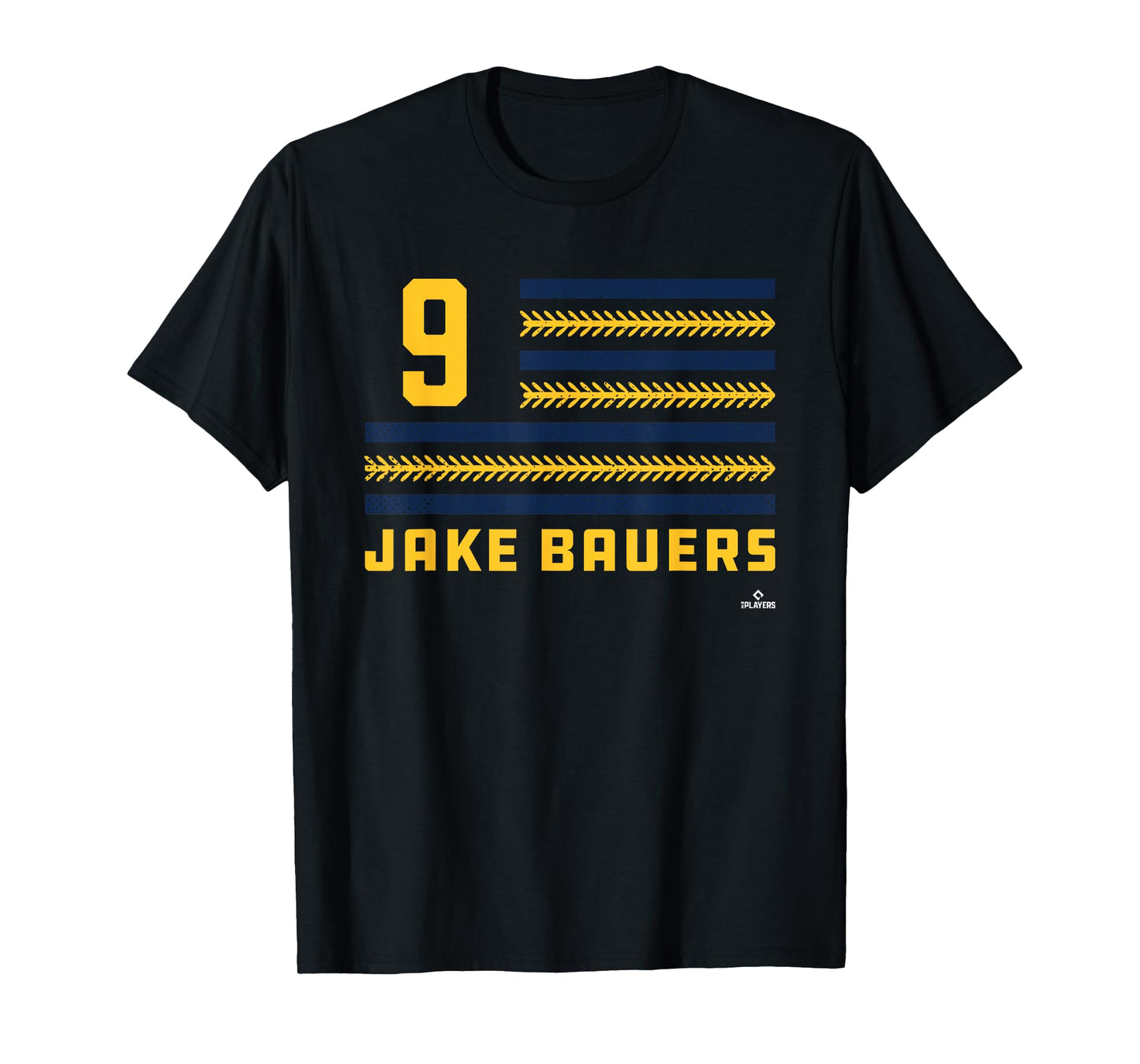 Flag Stripes Jake Bauers Milwaukee Baseball MLBPA T-Shirt