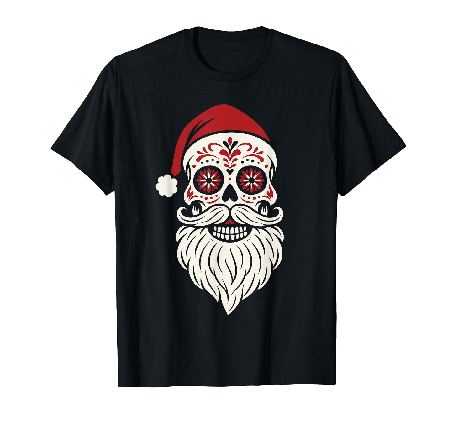 Sugar Skull Santa Shirt Men, Mexican Santa Christmas T-Shirt