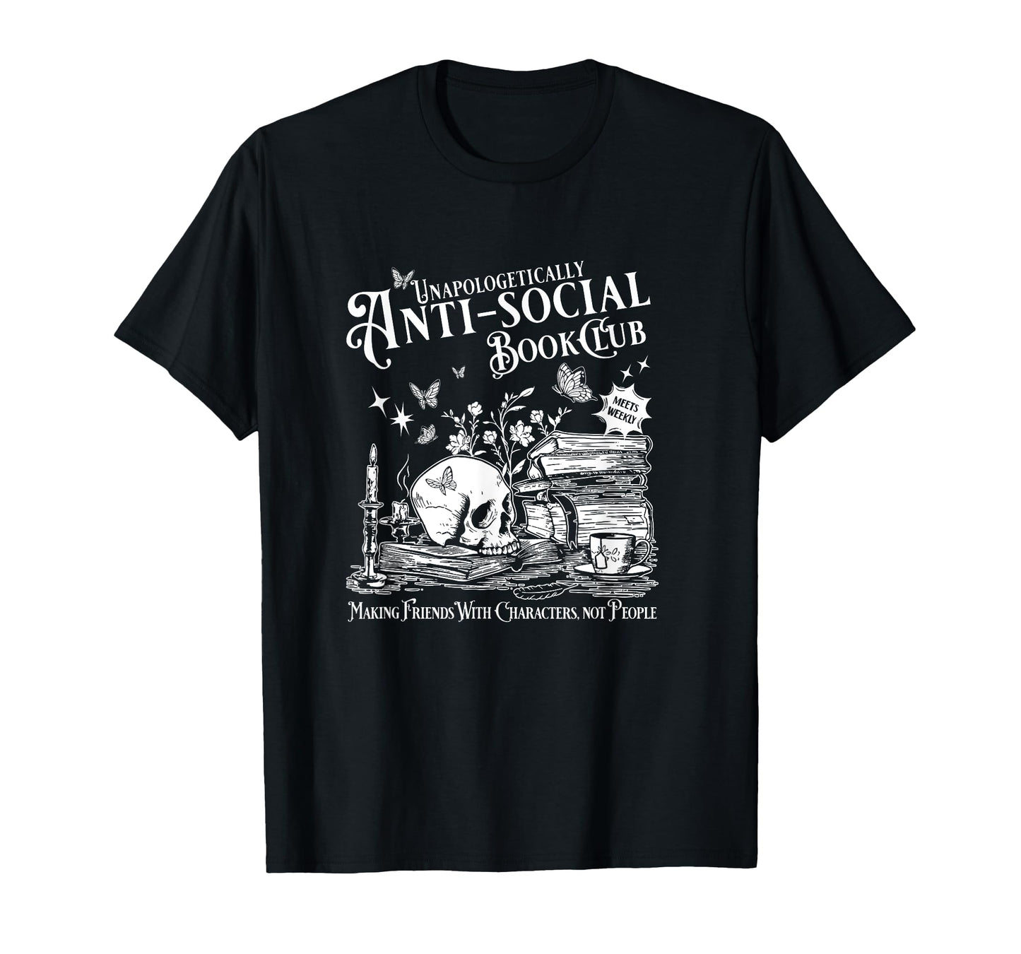 Unapologetically Antisocial Book Club Meets Weekly Retro T-Shirt