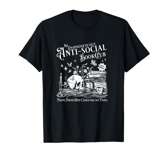 Unapologetically Antisocial Book Club Meets Weekly Retro T-Shirt
