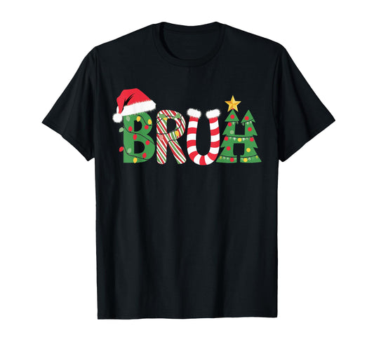Christmas Shirts for Kids Boys Bruh Funny Christmas Women T-Shirt