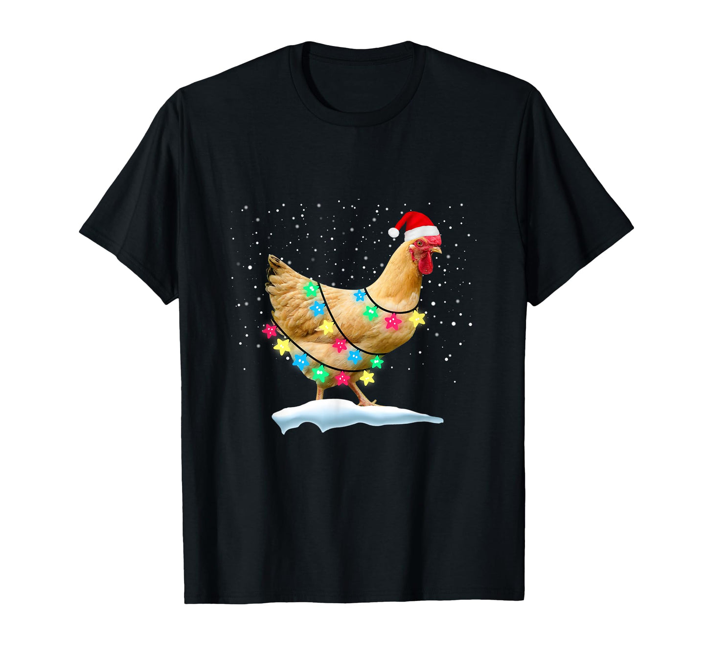 Chicken Christmas Santa Hat Farm Animal Funny Xmas Family T-Shirt