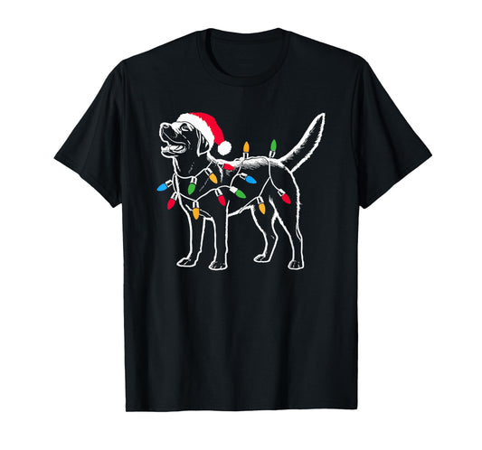 Funny Santa Labrador Retriever Christmas Lights Dog Lover T-Shirt for Men Women