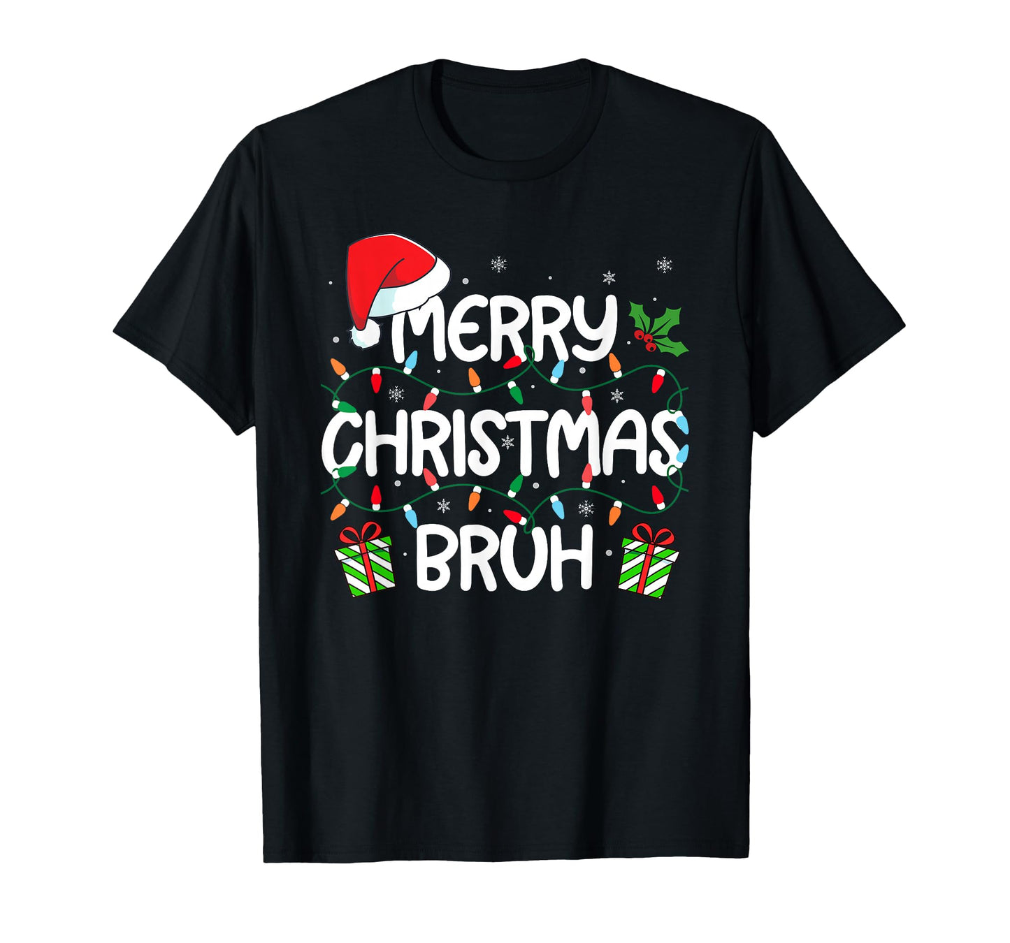 Merry Christmas Bruh Funny Xmas Family Brother Teens Boys T-Shirt