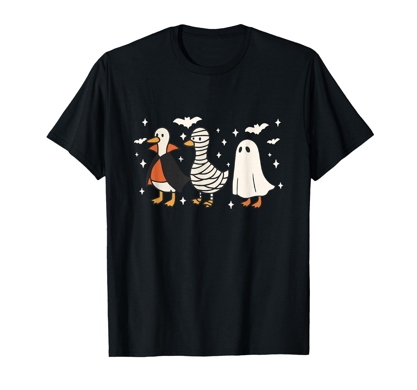 Spooky Goose Halloween Goose Witch Ghost Silly Goose Farm T-Shirt