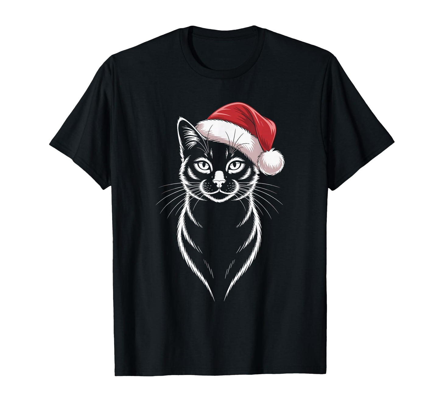 Cute Cat Santa Hat Christmas Xmas Kitten for Men Women T-Shirt
