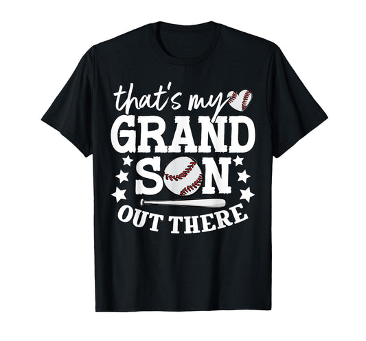 That's My Grandson Out There Women Baseball Grandma T-Ball T-Shirt
