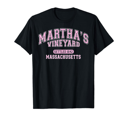Martha's Vineyard Massachusetts Vintage Sports Pink T-Shirt
