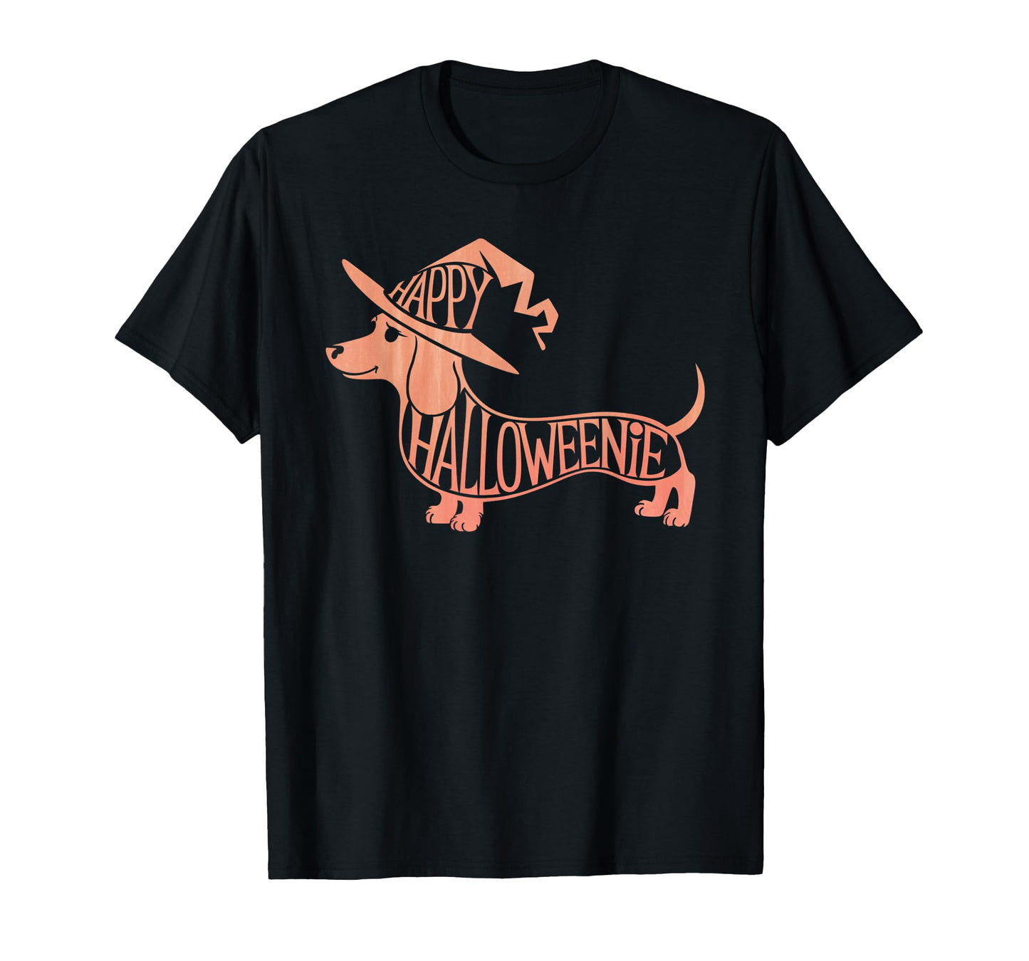 Happy Halloweenie Weiner Dog Cute Dachshund Witch Hat T-Shirt