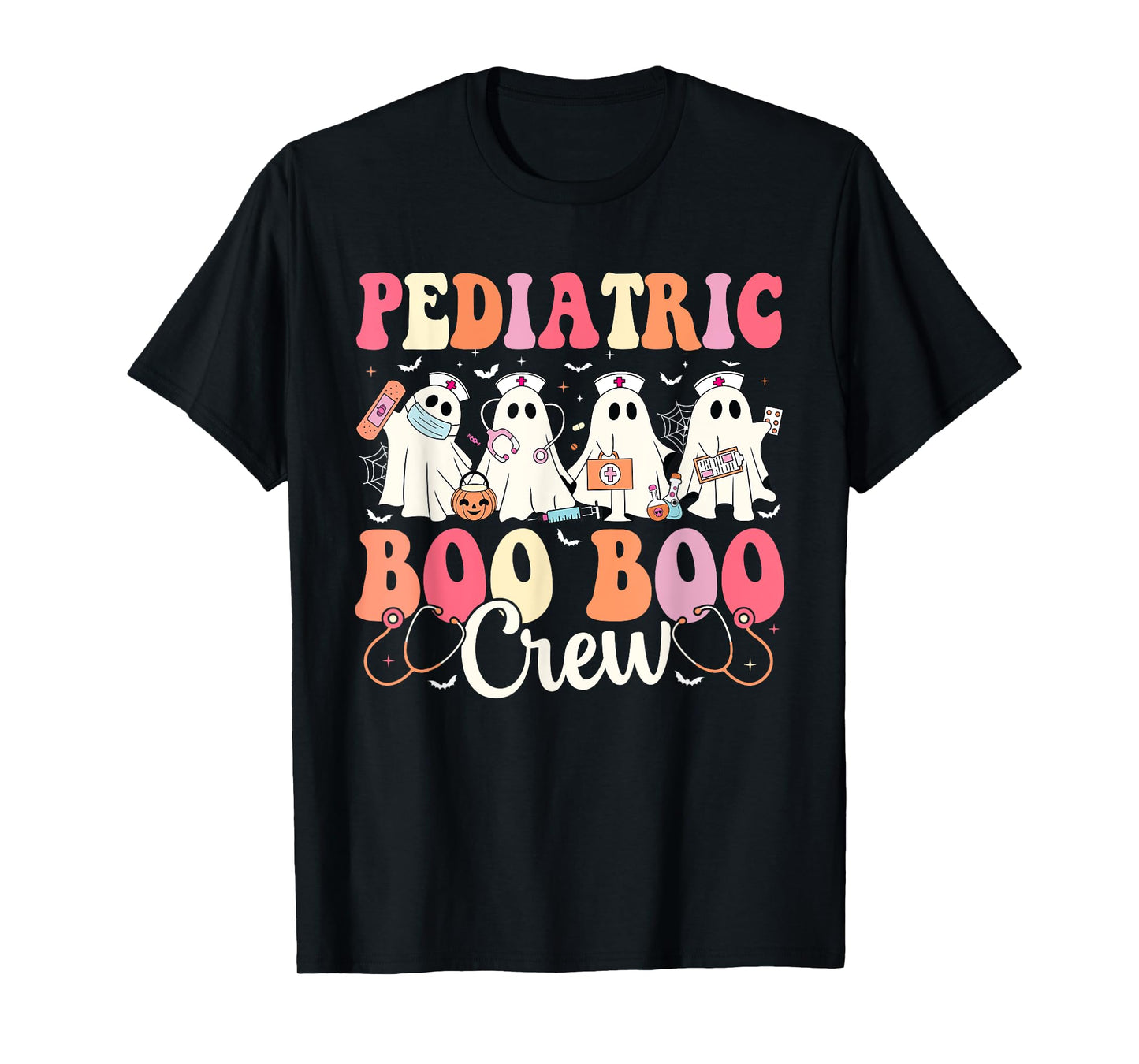Pediatric Nurse Boo Boo Crew Ghost Nurse Halloween Costume T-Shirt