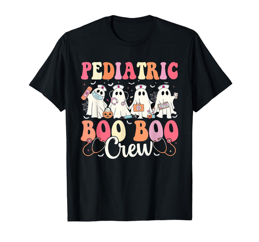 Pediatric Nurse Boo Boo Crew Ghost Nurse Halloween Costume T-Shirt