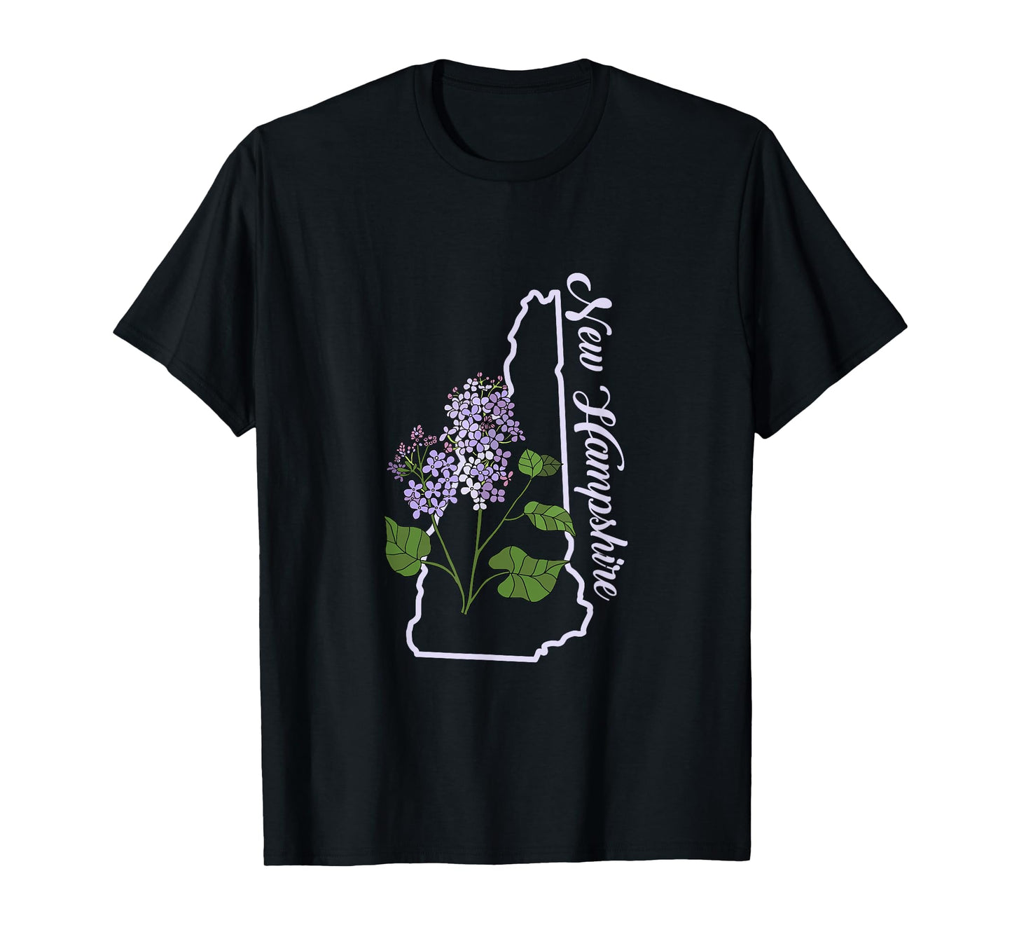 State of New Hampshire Purple Lilac Flower T-Shirt